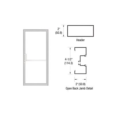 CRL-U.S. Aluminum Clear Anodized Class 1 Custom Size Series IT451 Open Back Offset Pivot Up and Over Door Frame Complete (1F)