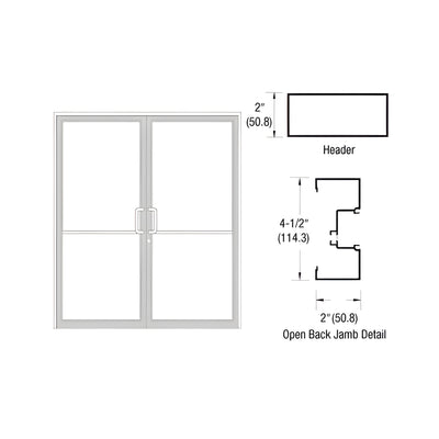 CRL-U.S. Aluminum White KYNAR® Paint Custom Size Series IT451 Open Back Offset Pivot Up and Over Door Frame Complete (2F)
