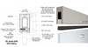 Technical diagram showing the cross-section and assembly components of the aluminum smoke baffle base shoe for 3/4 inch glass.