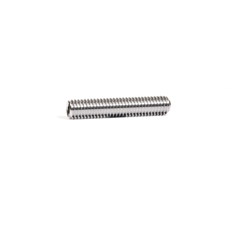 A single headless stainless steel Allen screw with a 3/8"-16 thread size.