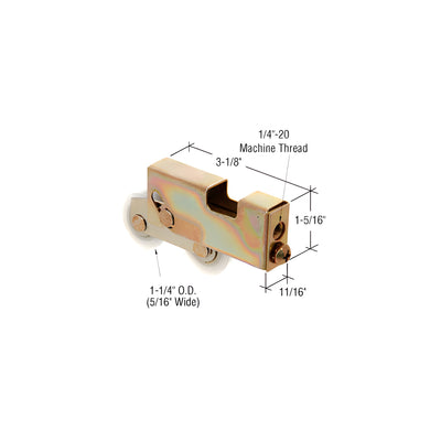 CRL 1-1/4" Tandem Nylon Ball Bearing Sliding Glass Door Roller with 11/16" Wide Housing