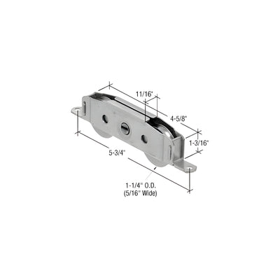 CRL 1-1/4" Tandem Stainless Steel Sliding Glass Door Roller with 11/16" Wide Housing