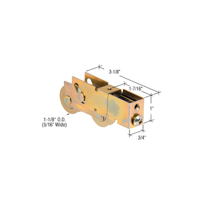 CRL 1-1/8" Tandem Steel Sliding Glass Door Roller with 3/4" Wide Housing