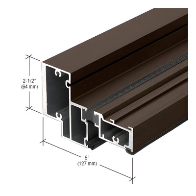 CRL-U.S. Aluminum Transom Header Bar for Surface Closers, Thermally Improved, Dark Bronze/Black Anodized Class 1, 24'-2"