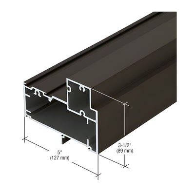 CRL-U.S. Aluminum Dark Bronze/Black Anodized Class 1 Transom Door Header for Overhead Concealed Closer - 24'-2"