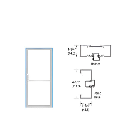 CRL-U.S. Aluminum Clear Anodized Up and Over Left Hand Open Back Door Frame Prepped for Butt Hung Surface Mount