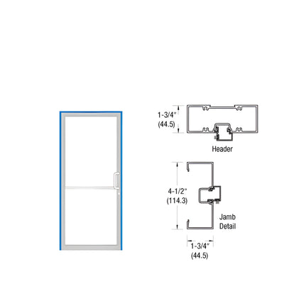 CRL-U.S. Aluminum Clear Anodized Up and Over Right Hand Open Back Door Frame Prepped for Butt Hung Surface Mount
