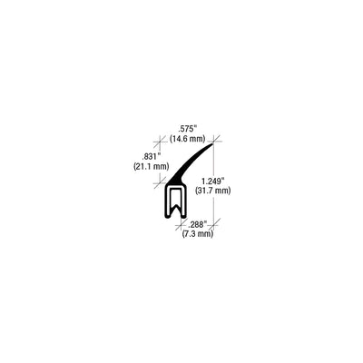 CRL Vertical Fin Trim Seal® - Flange Size: .079" to .099"