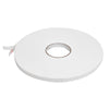 A single roll of white all-purpose foam mounting tape with a partially peeled release liner.