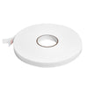 A single roll of white all-purpose foam mounting tape with a partially peeled release liner.
