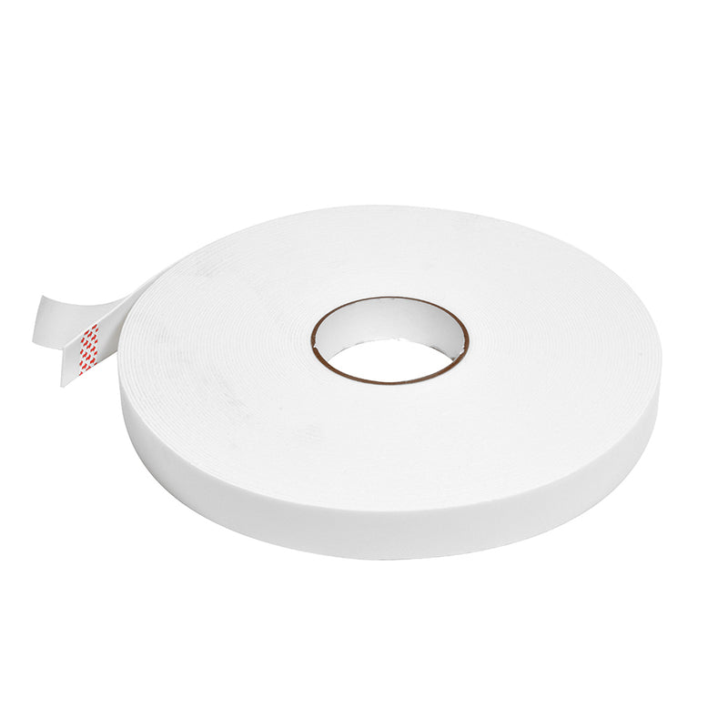 A single roll of white 1/16 inch thick all-purpose foam mounting tape is shown on a white background.