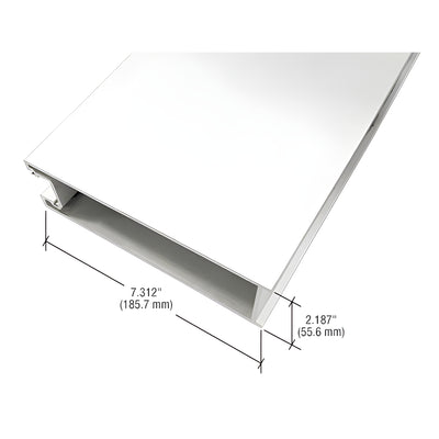 CRL-U.S. Aluminum White KYNAR® Paint 7-5/16" Bottom Rail IG500 Door for 9/16" Glazing - 21'