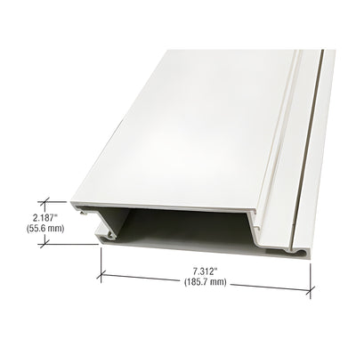 CRL-U.S. Aluminum White KYNAR® Paint 7-5/16" Mid-Rail for 9/16" Glass - 21'