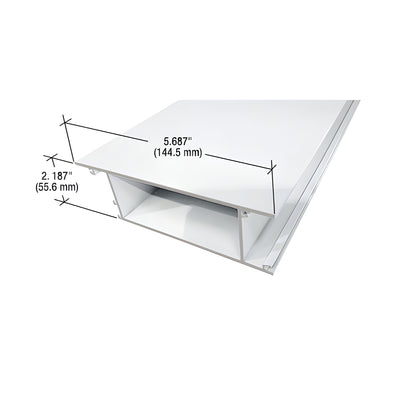 CRL-U.S. Aluminum White KYNAR® Paint 5-11/16" Top Door Rail for 1-5/16" Glass, 21'0