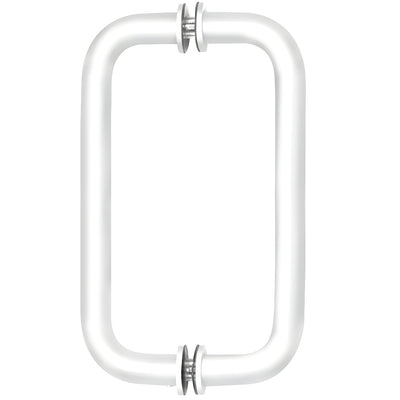 CRL White 8" BM Series Tubular Back-to-Back Pull Handle