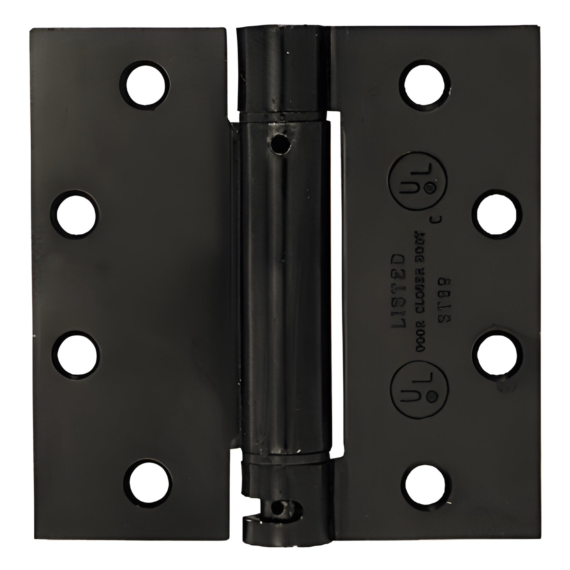 S4510B heavy-duty square-corner spring hinge, 4-1/2 in antique oil-rubbed bronze finish, six screw holes