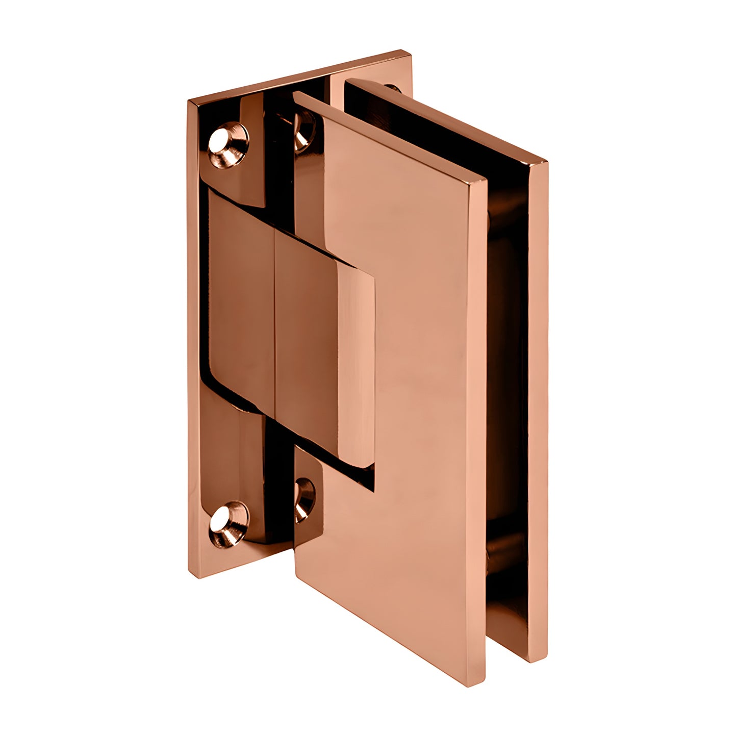 Rose gold brass Vienna shower hinge SKU V1E037RG, wall mount full back plate for 3/8-1/2 (10-12mm) glass.