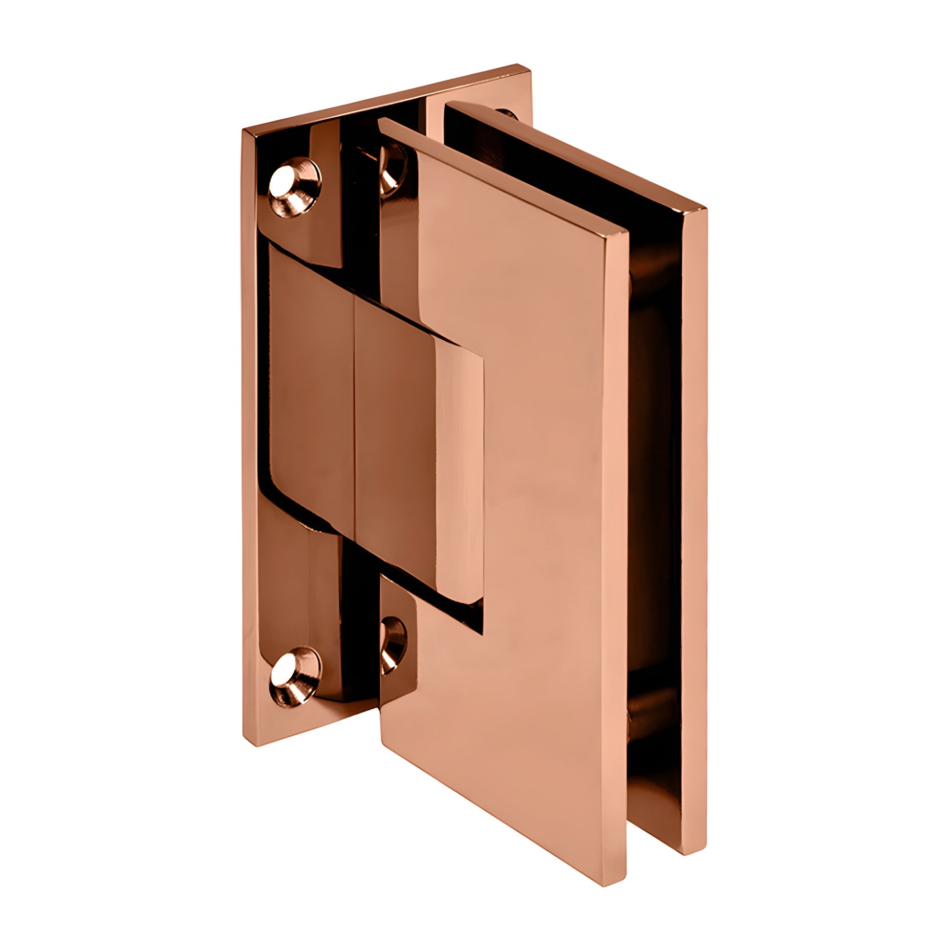 Rose gold brass Vienna shower hinge SKU V1E037RG, wall mount full back plate for 3/8-1/2 (10-12mm) glass.