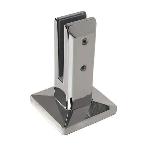 CRL Square Surface Mount Friction Fit Spigot, 2205 Polished Stainless Steel - Image 1