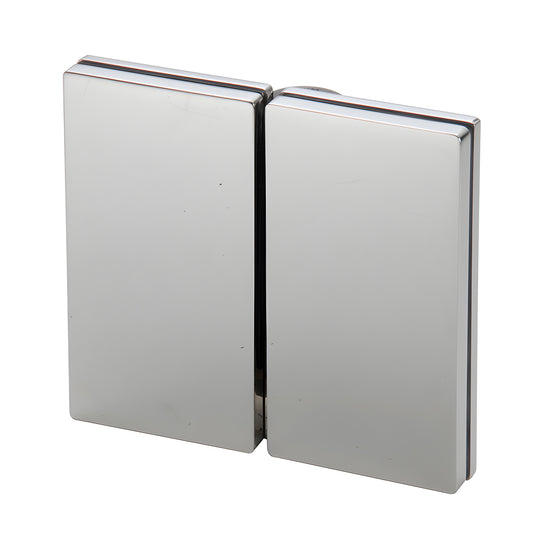 Polished stainless steel MLSP6PS glass-to-glass self-closing hinge for tempered glass gates.