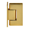 Polished brass GEN537BR Geneva wall-mount shower hinge for 8-12mm tempered glass, self-centering