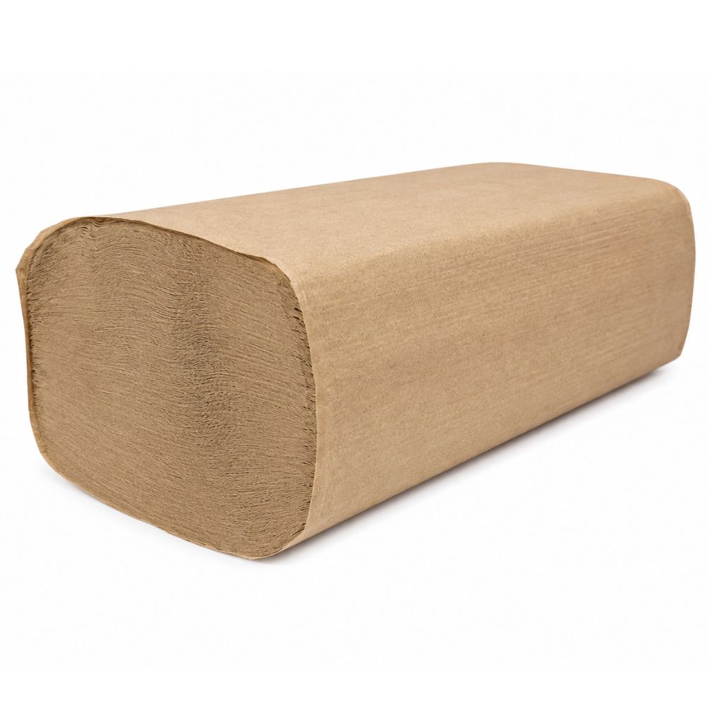 Stellar Single Fold Paper Towels, Kraft- 250 Sheets x 16 Packs / Case