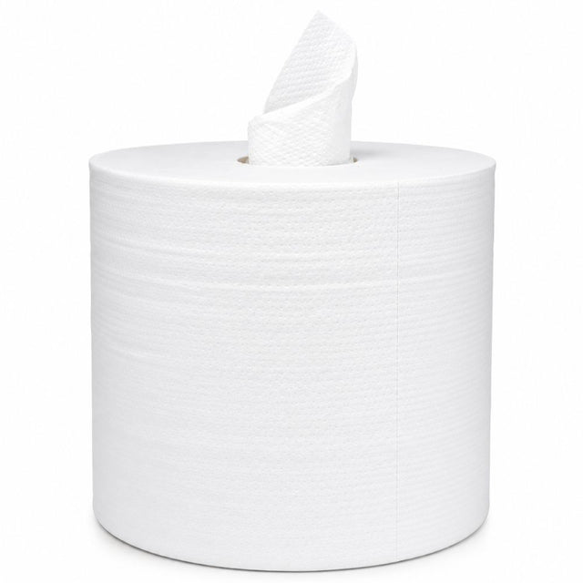 Stellar Center Pull Paper Towel, 1 Ply, White, 500'- 6 Rolls / Case
