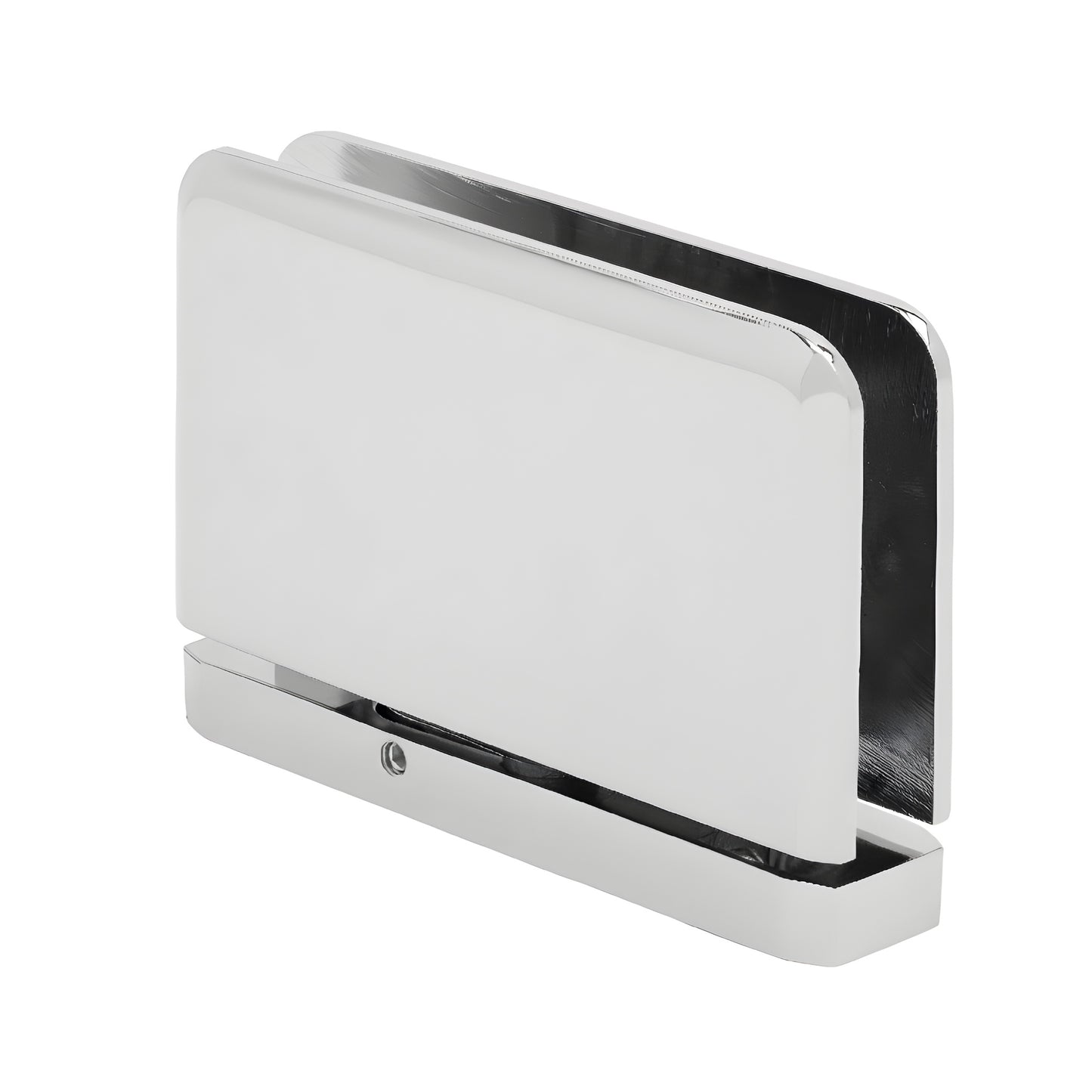 PPH301CH Prima adjustable brass shower hinge, polished chrome, beveled edge, self-centering pivot, head & sill mount.