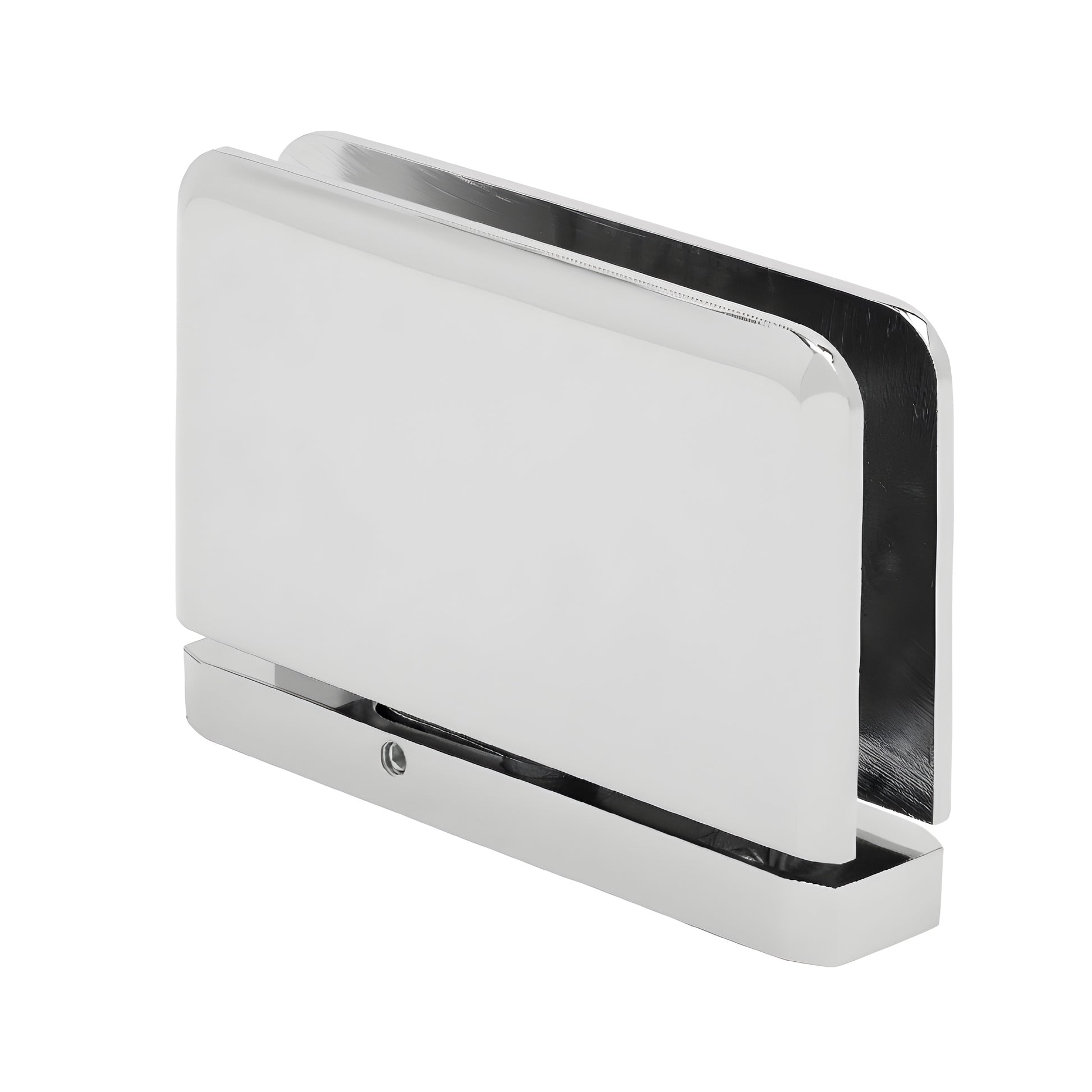 PPH301CH Prima adjustable brass shower hinge, polished chrome, beveled edge, self-centering pivot, head & sill mount.