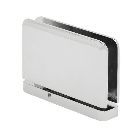 PPH301CH Prima adjustable brass shower hinge, polished chrome, beveled edge, self-centering pivot, head & sill mount.