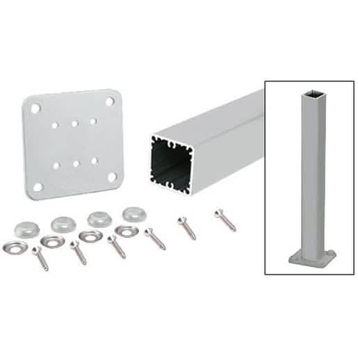 "CRL Metallic Silver Surface Mount Post Kit for 48" Series 200-400, sleek and durable desi