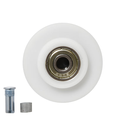 CRL nylon concave replacement wheel 2" with sealed ball bearing, white - SKU WREPK6N