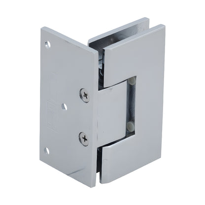 Polished chrome squared shower door hinge (brass) for 3/8-1/2 glass, Vienna series, SKU V1E544CH