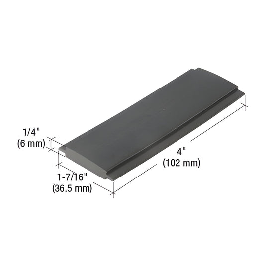 SB221 black aluminum glazing cover for 1" (25 mm) glass, 4" 1-7/16" 1/4" architectural hardware