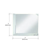 A square clear mirror tile shown with dimension lines indicating a 2 inch width and height.