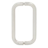 A front-facing view of the 8-inch back-to-back brass shower handle showing the mounting hardware.