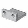 A close-up view of the aluminum division bar anchor hardware piece.