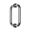 An angled side view showing the back-to-back mounting hardware of the chrome pull handle.