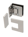 The Bellagio hinge is shown with its cover plates removed to reveal the internal mounting mechanism.
