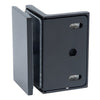 The matte black wall mount bracket viewed from the rear, showing the mounting plate and screw slots.