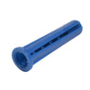 A single blue diamond plastic anchor shown from an angled top-down perspective.