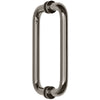 An angled side view of the BM series tubular pull handle showing the back-to-back mounting hardware.
