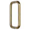 An angled view showing the profile of the 3/4 inch diameter brushed bronze pull handle.