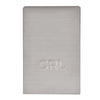 A front-facing view of a rectangular brushed stainless steel end cap for a B6S series square base shoe featuring the CRL logo.