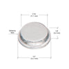 A clear adhesive bump pad with technical dimension lines indicating 1/2 inch width and 1/8 inch thickness.