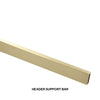 The brushed bronze header support bar for a Cavoli sliding shower door system shown against a white background.