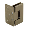 The back plate of the brushed bronze Cologne 044 series hinge showing mounting screw holes.