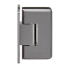 Side profile view of the Cologne series brass shower hinge showing the swing mechanism and brushed nickel finish.