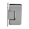 A side profile view of the polished nickel Cologne 037 series shower door hinge.