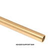 The Colonia series header support bar shown in satin brass finish against a white background.